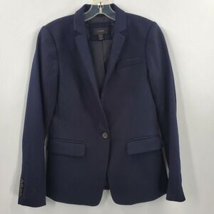 Women's J. Crew Regent Wool Blazer Jacket Navy Style B0323